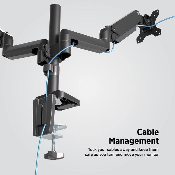 ProMounts Landscape to Portrait Double Monitor Arms for 13" to 32" Screens Holds up to 17.6 lbs