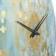 preview thumbnail 3 of 9, Designart "Divine Mandala Delicate Gold Gentle Turquoise IV" Boho Mandala Oversized Wall Clock