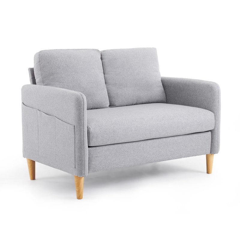 47 in. Modern Comfy Couch Loveseat with Side Storage For Living Room
