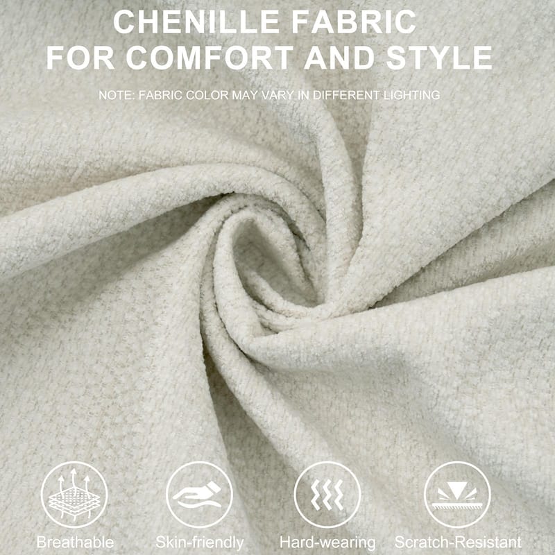 118 inch Oversized 3 Seater Deep Seat L-Shaped Sectional Couches Cloud Chenille Modular Boneless Sofa with Movable Ottoman