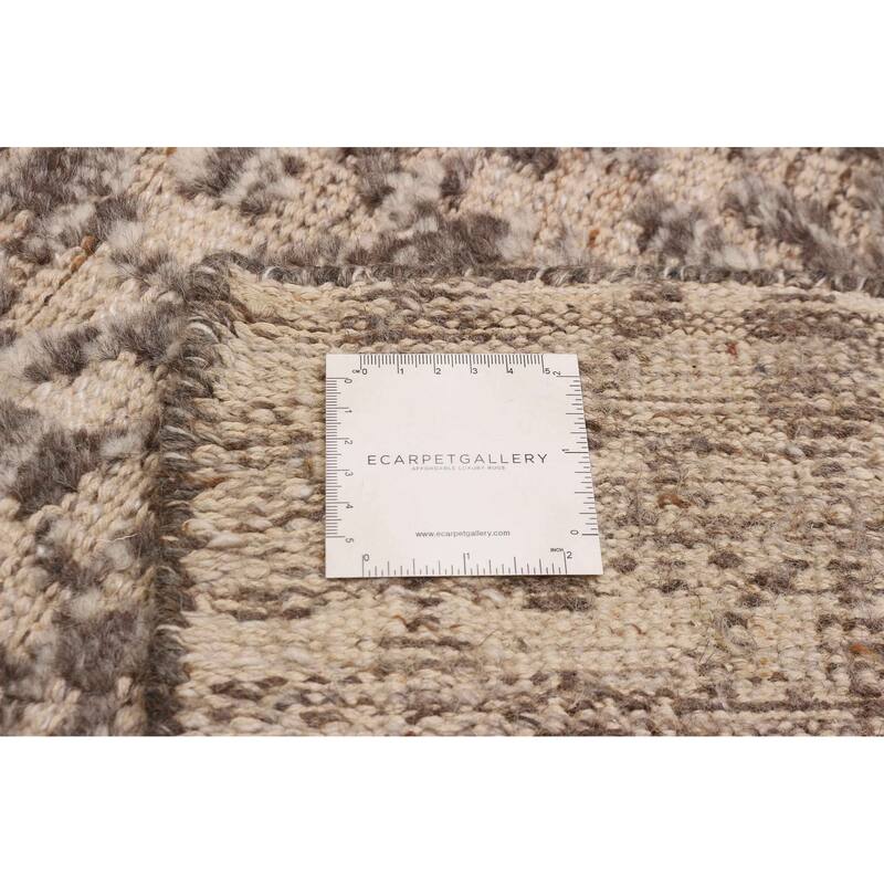 ECARPETGALLERY Hand-knotted Tangier Dark Brown, Tan Wool Rug - 5'3 x 7'3