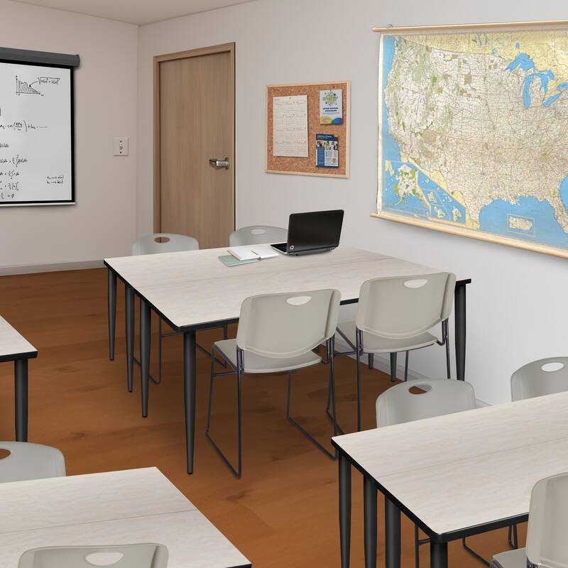 42 x 24 in. Training Seminar Table- Maple Top, Black Tapered Legs