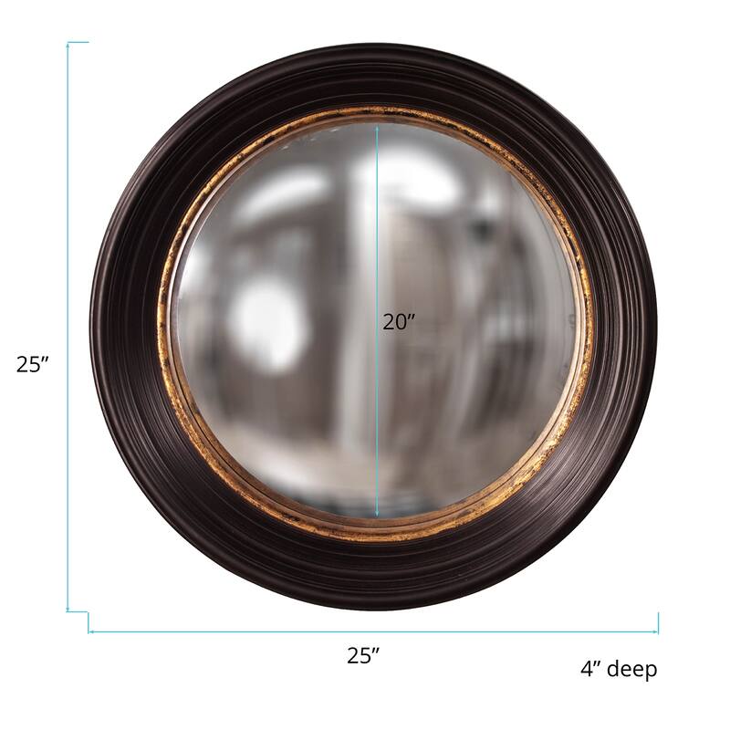 Allan Andrews Rex Convex Accent Wall Mirror 25" - Brown