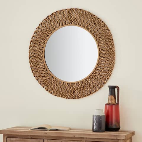 Modern Style Large, Round, Twisted Gold Metal Wall Mirror, 35" x 35" - 35 x 1 x 35Round