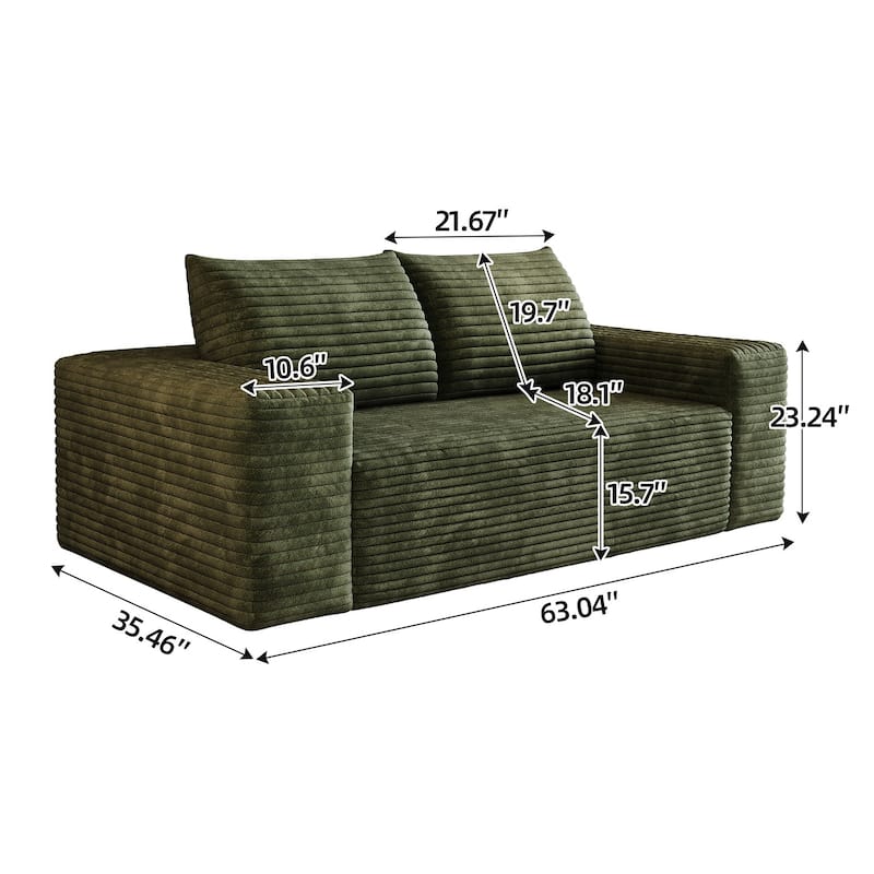 Sofa 63-in Casual 2 seater Loveseat - 8' x 10'