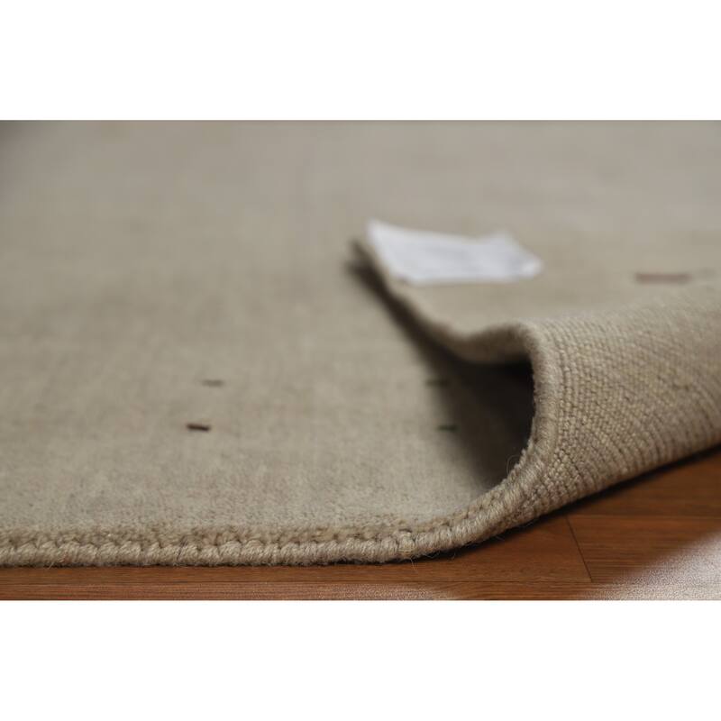 Hand Knotted Oriental 100% Wool Carpet Tribal Tribal Beige & Ivories Gabbeh Area Rug - 7' 8'' X 5' 5''