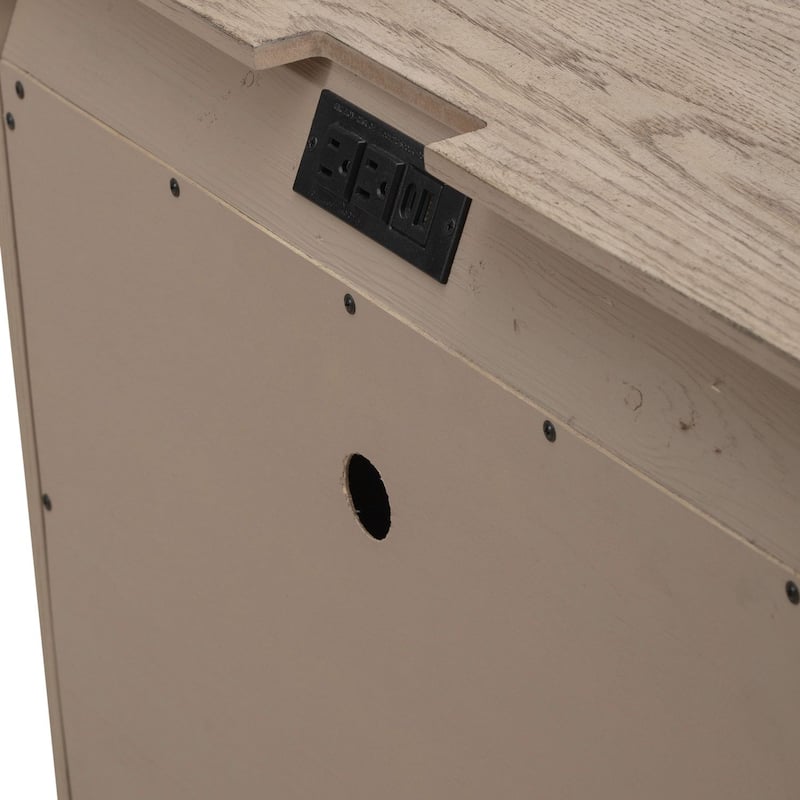 Avalon Burnished Beige Oak Nightstand with Charging Station