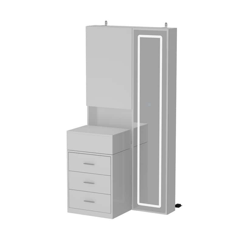 Dresser LED-Lit Vanity Dressing Cabinet with Full-Length Mirror