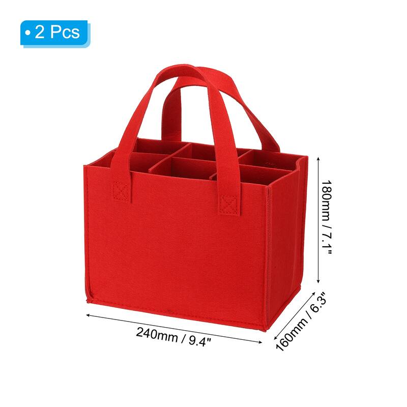 6 Bottle Wine Carrier Tote Bag, 2 Pack Wine Bottle Carrying Bag