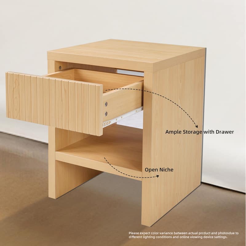 Night Stand with Drawer Storage for Bedroom and Office