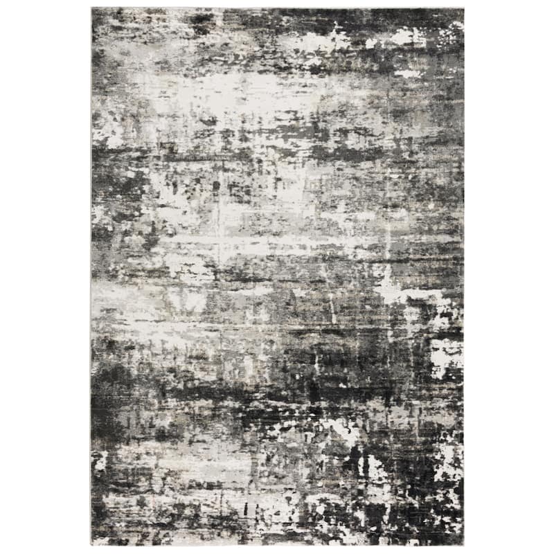 Alora Decor Graystone Contemporary Ivory Polyester Area Rug