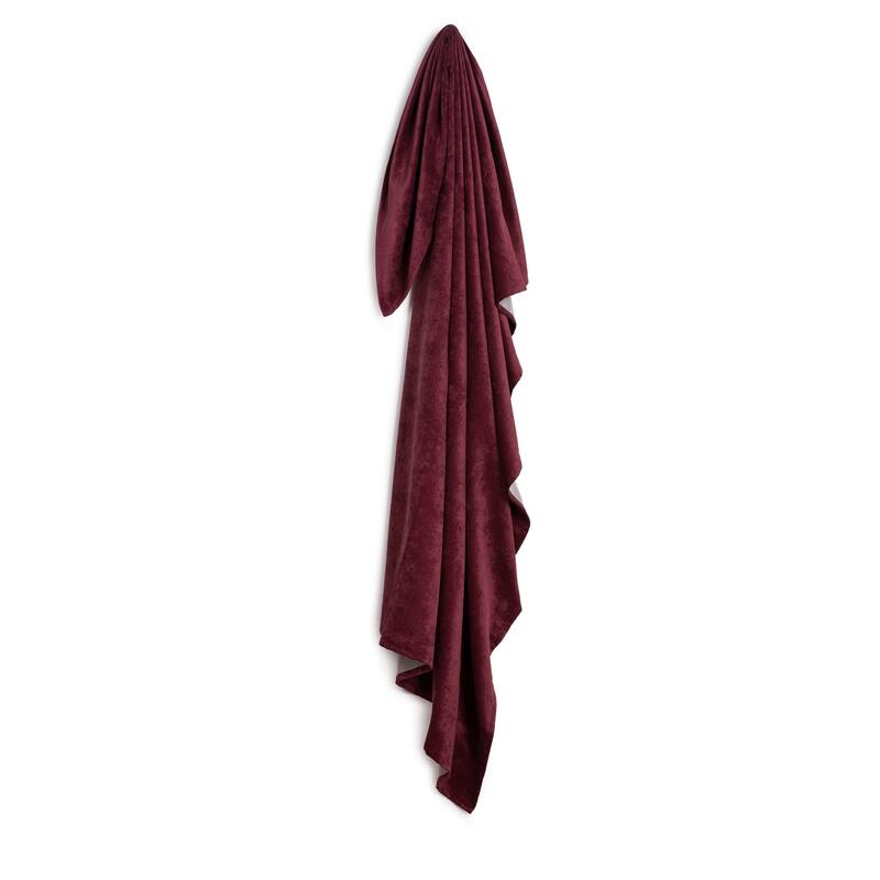 Padma Velvet Throw-Style Bed Scarf - Queen - Wine