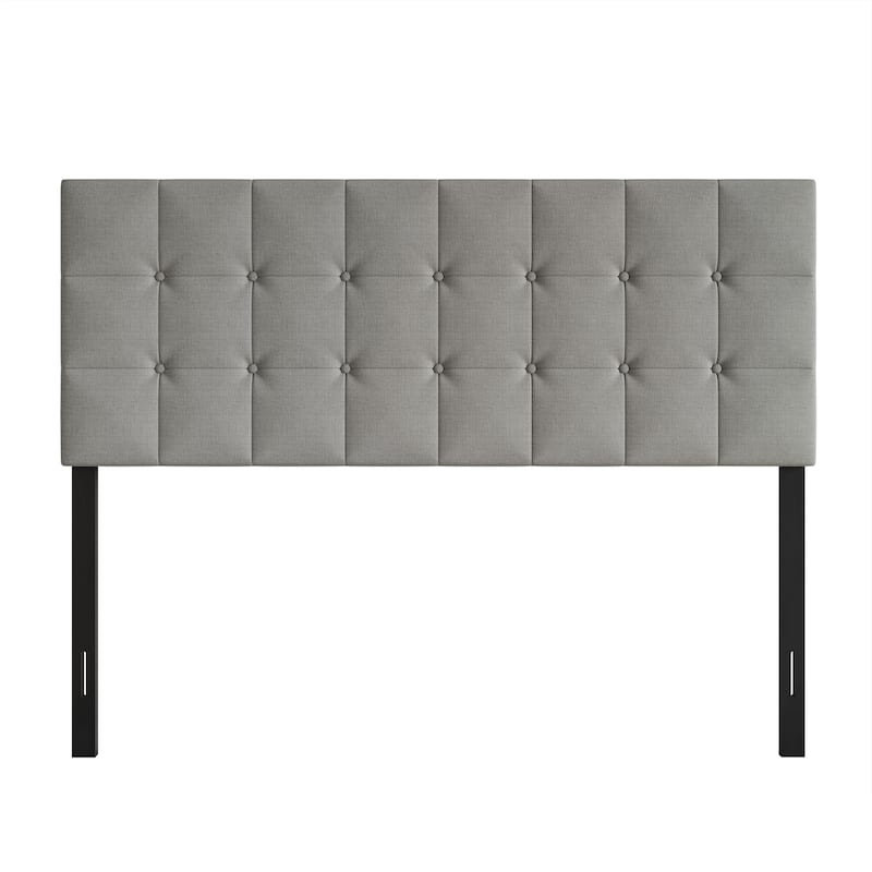 CraftPorch Classic Button-Tufted Rectangle Upholstered Headboard - Light Grey - King