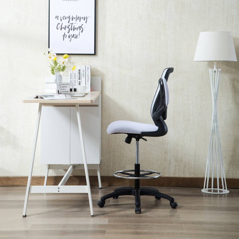 Serena Ergonomic Mesh Drafting Chair - Adjustable, Breathable Mesh, Lumbar Support, Ergonomic and Height Adjustable Flip-Top