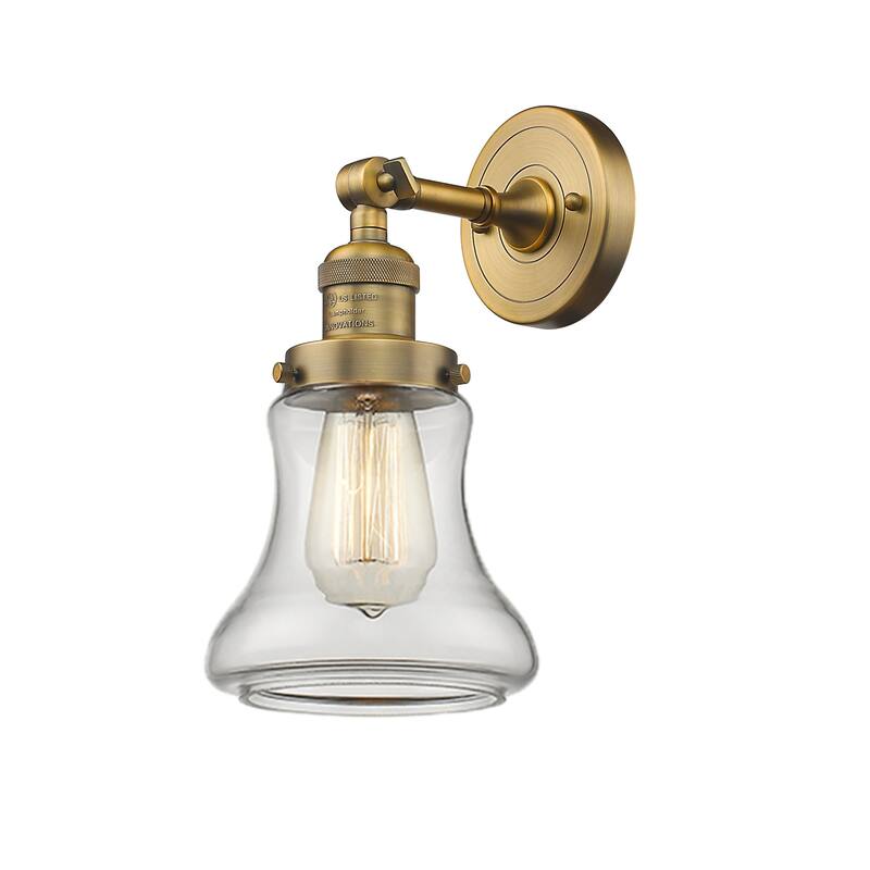Innovations Lighting Bellmont Single Light 11" Tall Bathroom Sconce - Brushed Brass / Clear