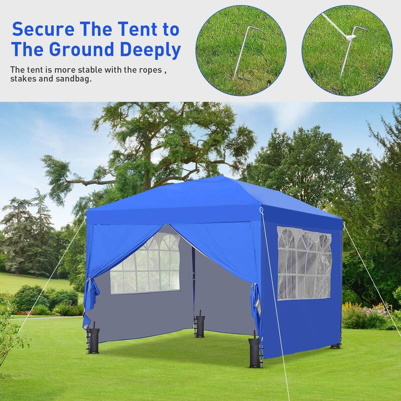 Ainfox 10'x10' Pop Up Canopy Tent Outdoor Commercial Instant Gazebos Portable Shelter Canopies