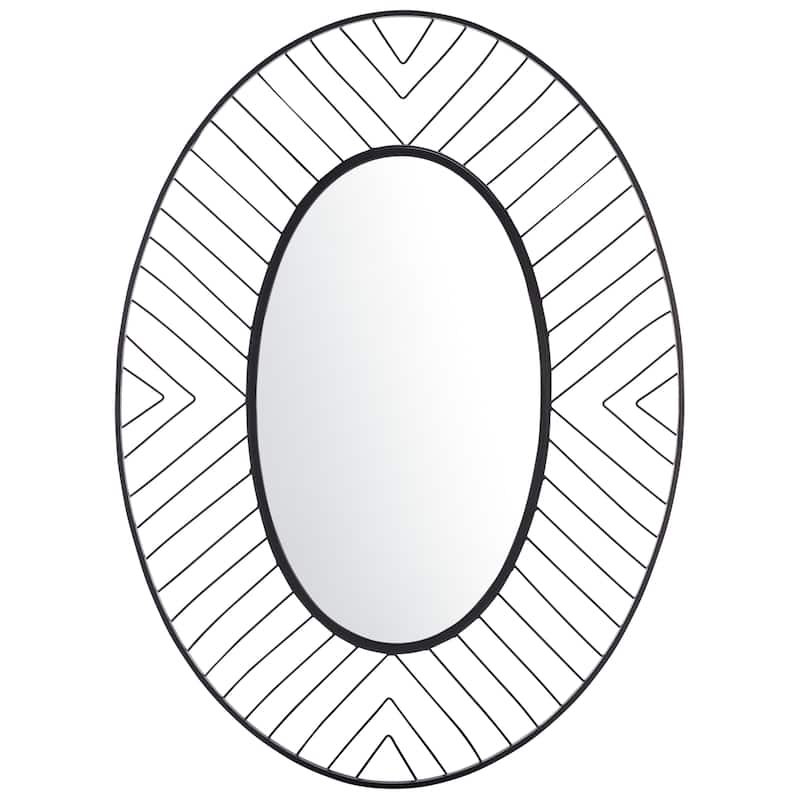 SAFAVIEH Hali 37-inch Oval Black Mirror - 26.8" W x 2" D x 36.5" H - 27Wx2Dx37H