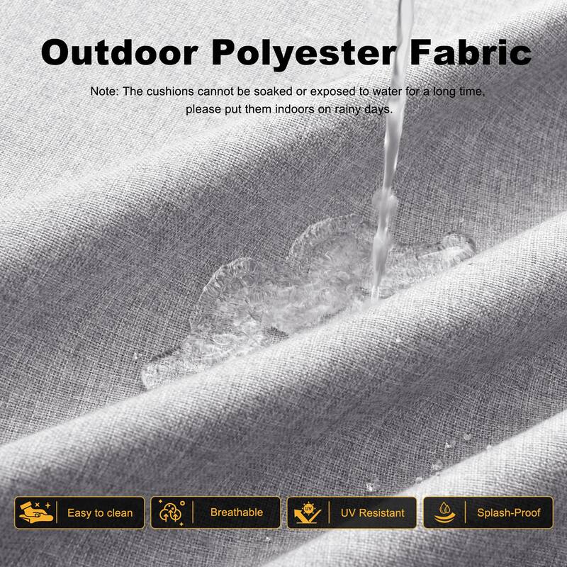 OVIOS 5 Piece Outdoor Wicker Loveseat Rocking Chair Set