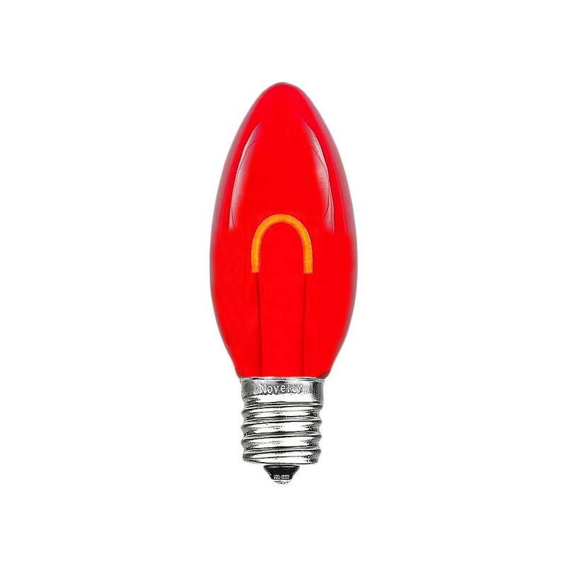 25 Pack C9 LED Outdoor Christmas Replacement Bulbs, Warm White, C9/E17 Base - Red