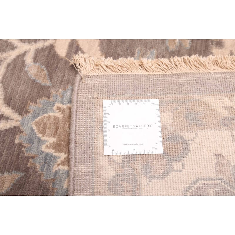 ECARPETGALLERY Hand-knotted Mirzapur Dark Grey Wool Rug - 7'11 x 9'10