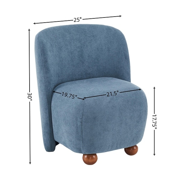 dimension image slide 3 of 8, Christopher Knight Home - Eliana Modern Teddy Fabric Accent Chair with Curved Backrest and Legs