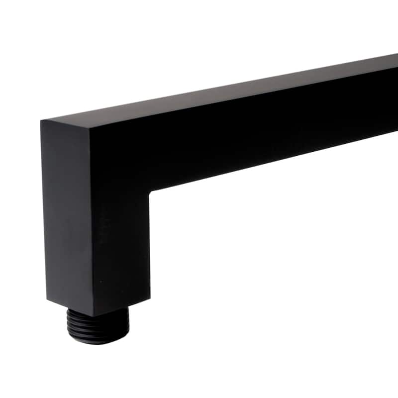 Black Matte 20" Square Wall Shower Arm