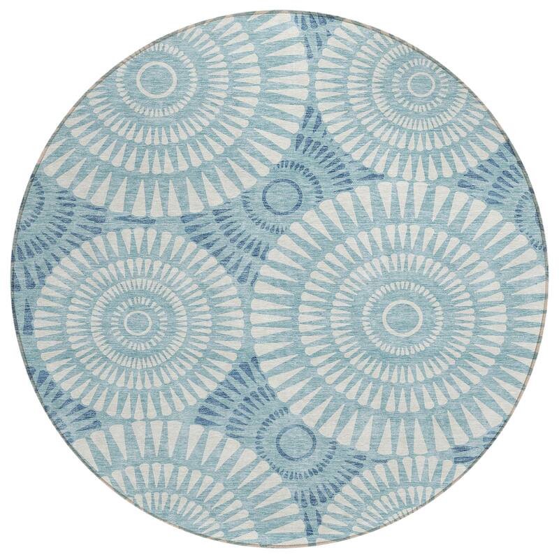 Machine Washable Indoor/ Outdoor Chantille Modern Burst Rug