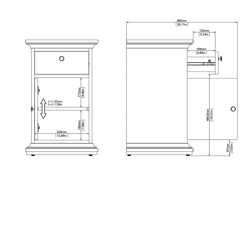 Porch & Den Virginia 1-drawer, 1-door Nightstand