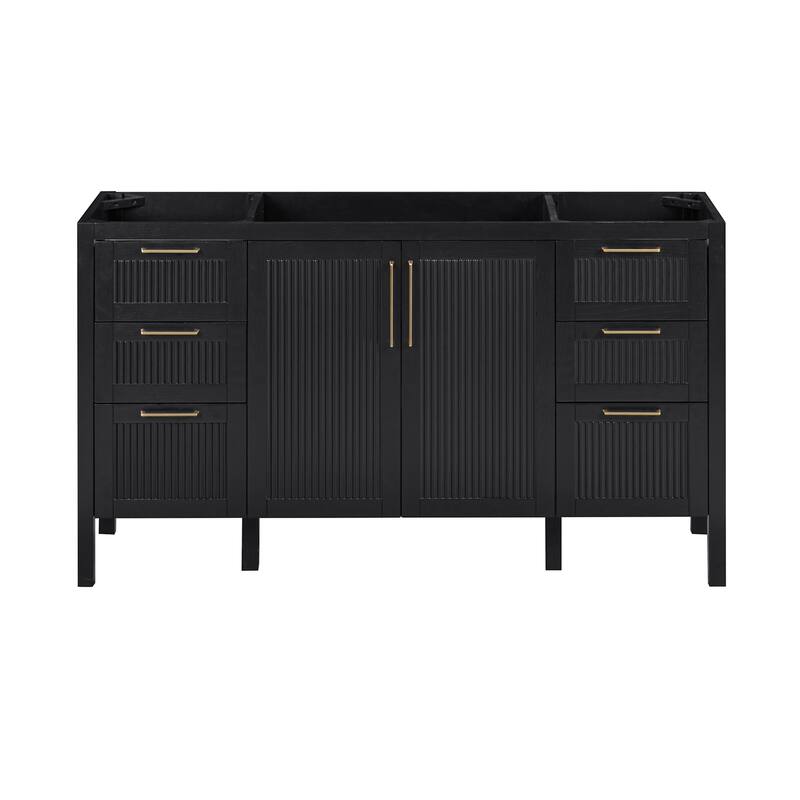 Avanity LUKA-V60 Luka 60" Single Free Standing Vanity Cabinet Only - Black Oak - Oak Finish