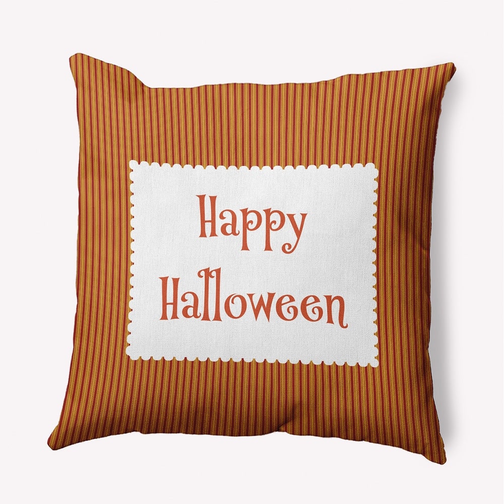 Halloween Happy Halloween Ticking Accent Pillow