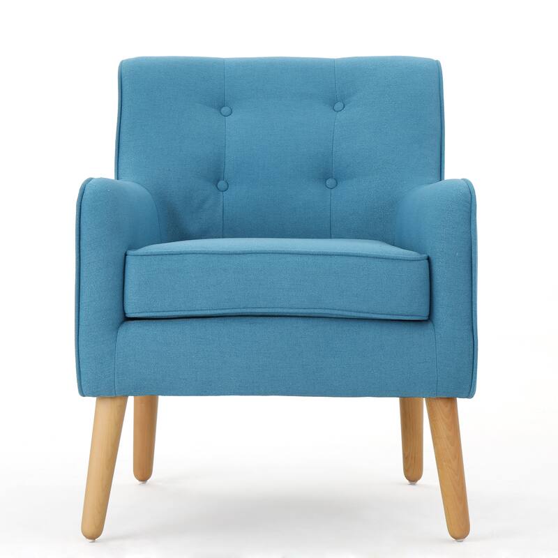 Merax Tufted Fabric Arm Chair with Wooden Legs