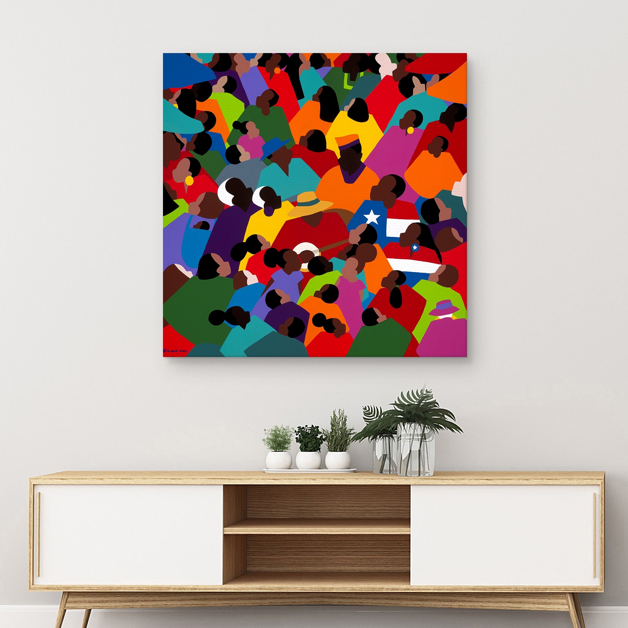 Juneteenth by Synthia SAINT JAMES Canvas Art Print - Bed