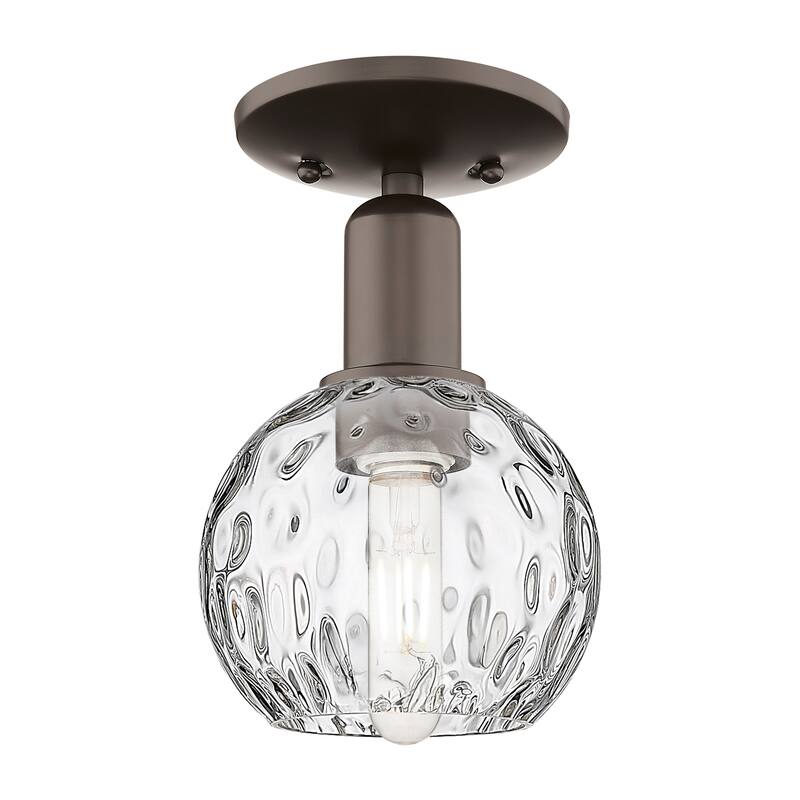 Innovations Lighting Endless Possibilities Arcadia - Athens Water Glass - 1 Light 6" Semi-Flush Mount - Oil Rubbed Bronze