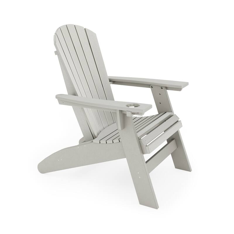 Brown Adirondack Chair - Sturdy Hdpe Poly Lumber For Poolside (Excluding the table)