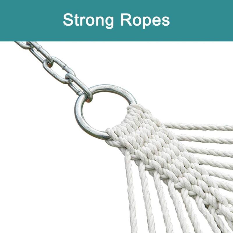 Outdoor Cotton Rope Hammock with 12FT Steel Stand