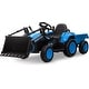preview thumbnail 15 of 26, 3 in 1 12V Kids Ride on Tractor, Ride on Bulldozer with Detachable Trailer Blue