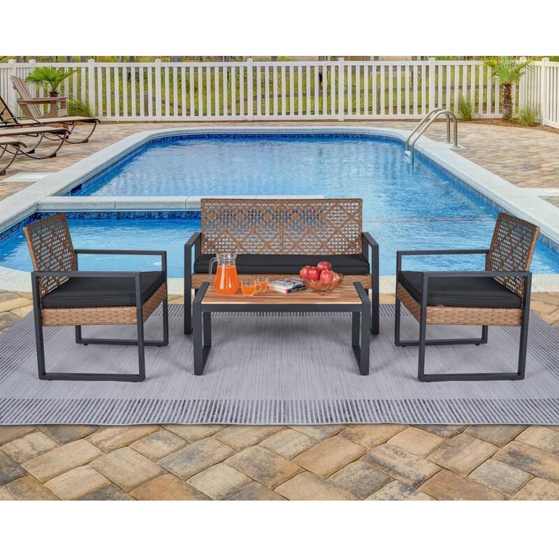 4-Piece Patio Furniture Set Outdoor Balcony
