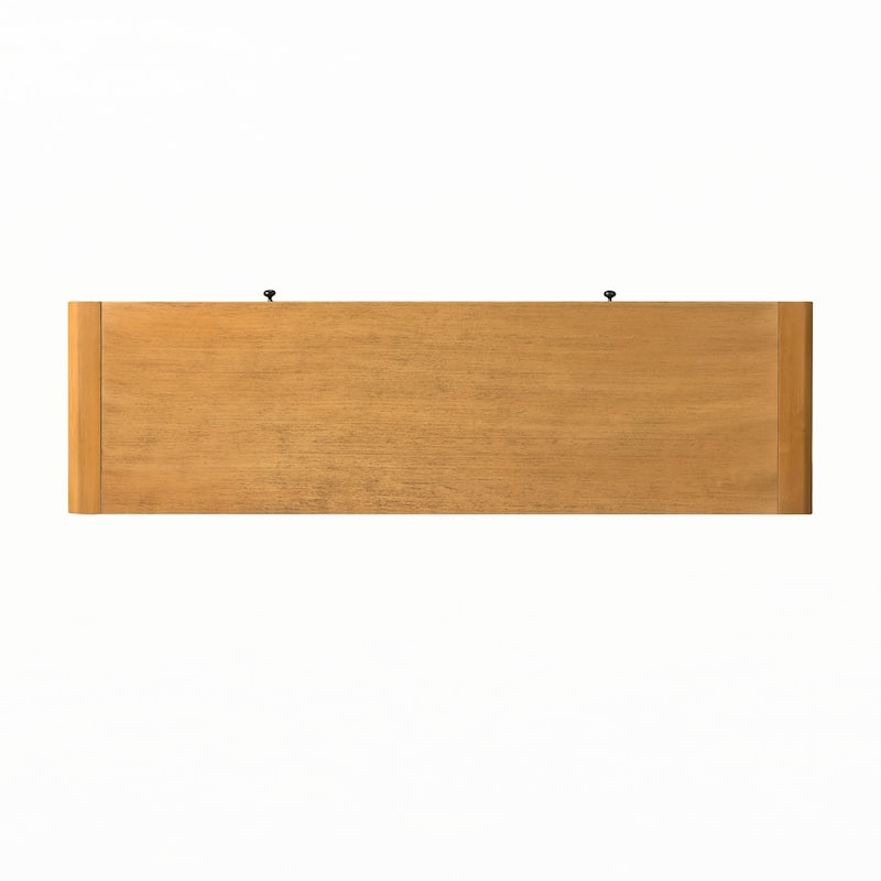 Curved Console Table with Storage,Natural