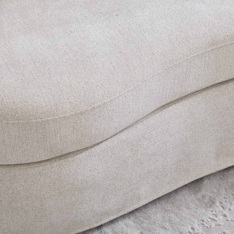73.82" Modern Plush Chenille Wide Curved Sofa with Pillows