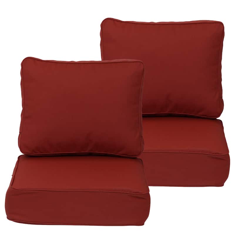 Aoodor 24x24x6 Inch Outdoor Patio Chair Cushions Set, Weather-Resistant Sunbrella Fabric Outdoor Cushion, Set of 2 - Canvas Henna