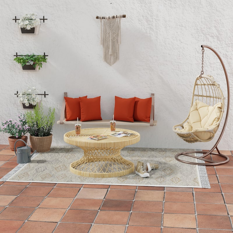 Sunbrella 16" x 16" Outdoor Throw Pillow - 16'' L x 16'' W x 4'' H - Canvas Terracotta