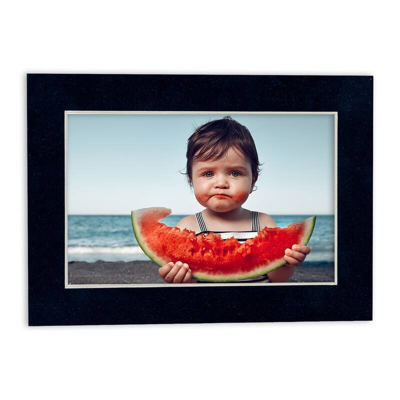 16x16 Mat for 8x8 Photo - Navy Suede Matboard for Frames Measuring 16 x 16 Inches - To Display Art Measuring 8 x 8 Inches