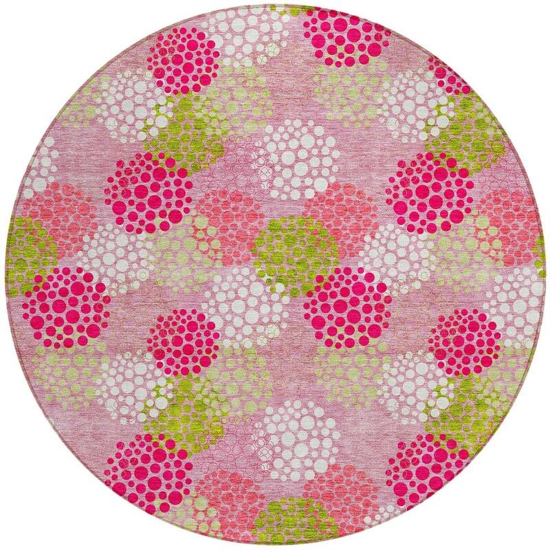 HomeRoots Polka Dot Transitional Rectangle Outdoor Rug