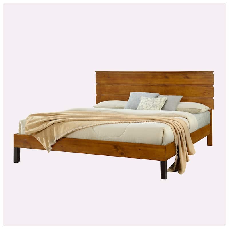 Modern Platform Bed with Headboard Design