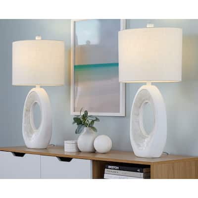 Silver Orchid Palmer Polyresin Table Lamp (Set of 2)