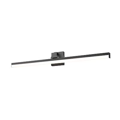 Liam by Z-Lite 1 Light Vanity in Matte Black with Frosted Plastic Shade - Matte Black