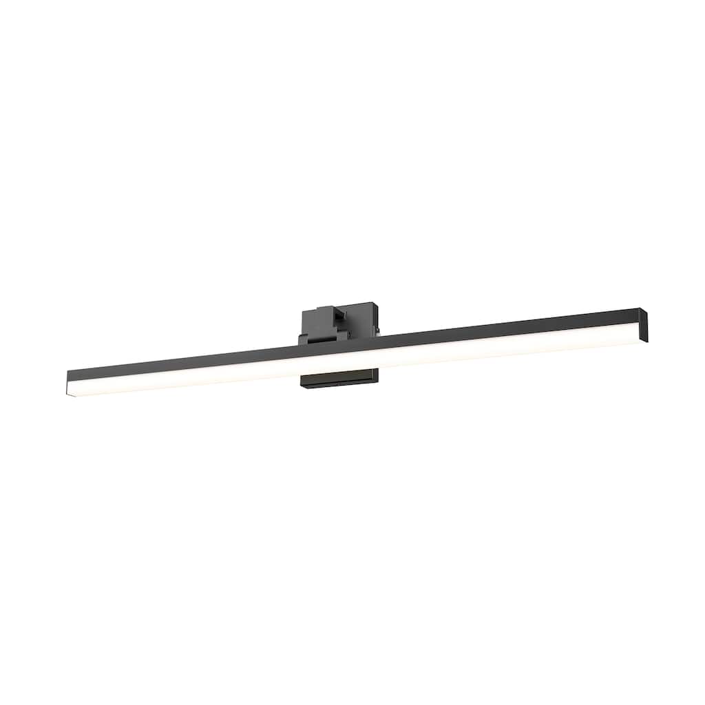 Liam by Z-Lite 1 Light Vanity in Matte Black with Frosted Plastic Shade - Matte Black