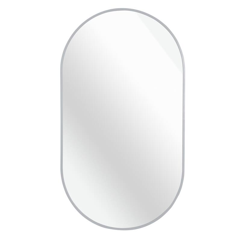 20"x 33" Metal Oval Mirror with Reinforced Hooks and Screws