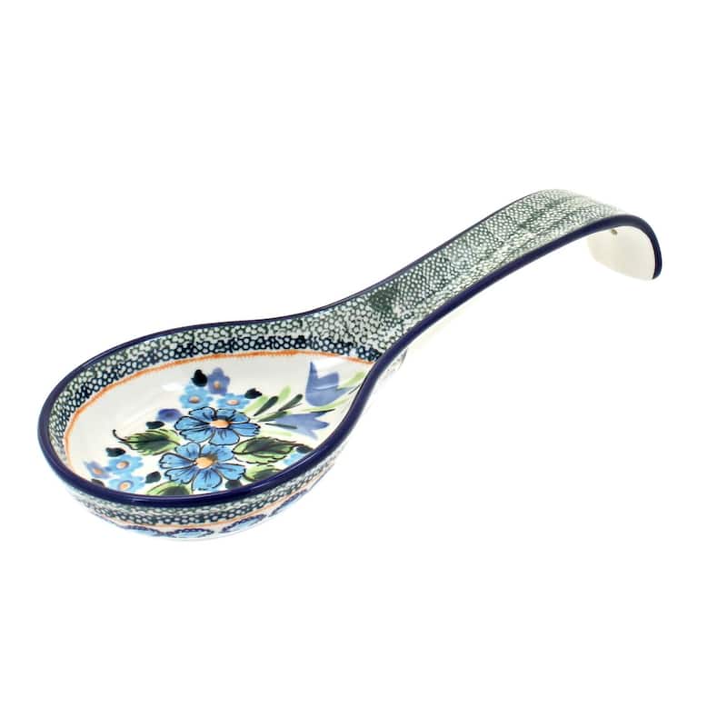 Blue Rose Polish Pottery 1178 Zaklady Large Spoon Rest - Ballina