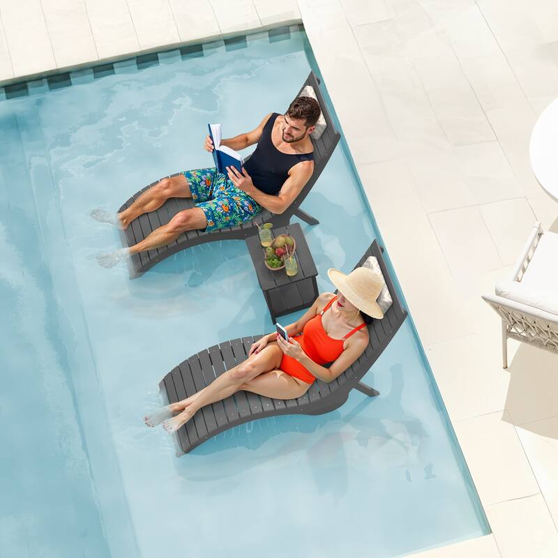 HDPS Water-Resistance Patio Lounge Chair Set of 4